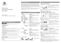 Acoustic Research AW-826 - Owners Manual 